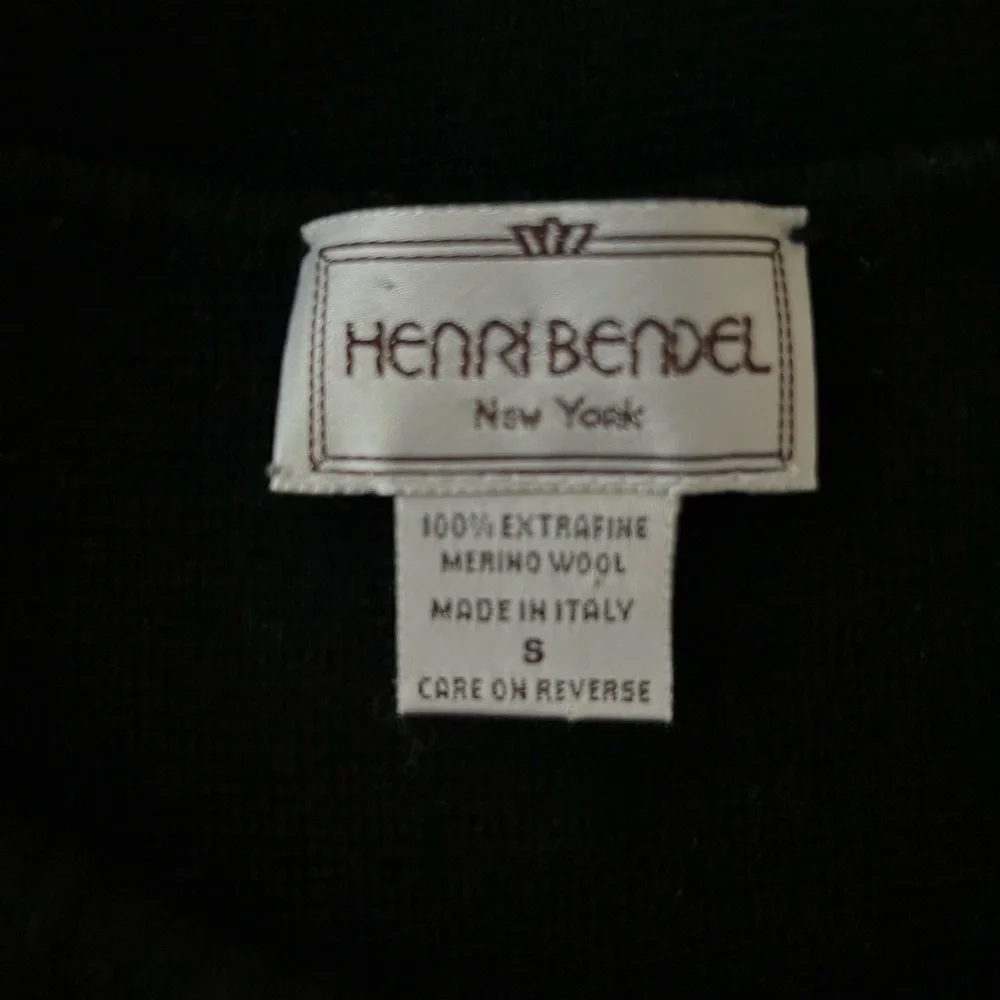 Henri Bendel 100% Extrafine Merino Wool Black Mini Dress size Small - Picture 3 of 4